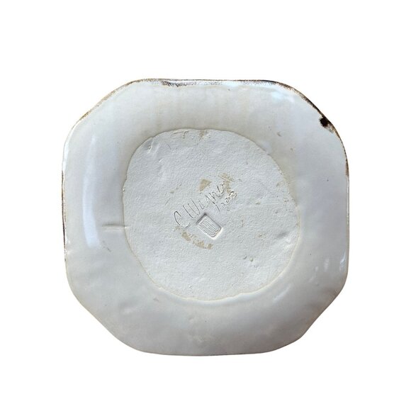 VTG Signed Handcrafted Ceramic Plates Abstract Earth Brushstroke Design Set Of 2 - Picture 7 of 13